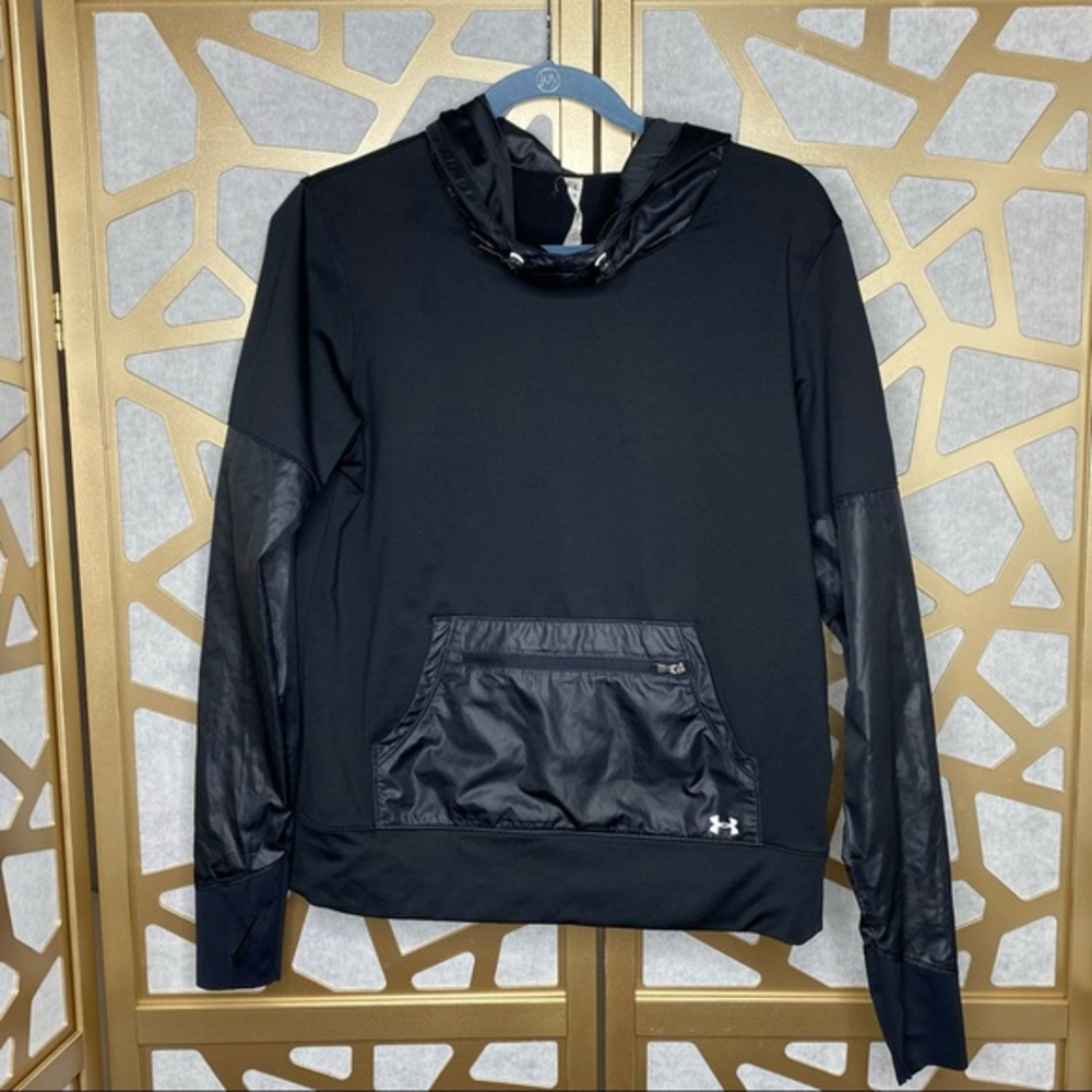 UNDER ARMOUR Roll Hoodie‎ Black w/ Faux Leather